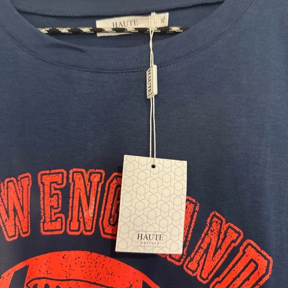 Haute Men’s Crew Neck Long Sleeve New England Football w/elbow Patches Sz XL - Picture 3 of 5